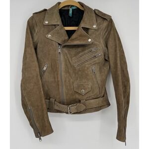 Truth and Pride Jacket‎ Women's Medium Leather Moto Biker Cropped Buckle Rock